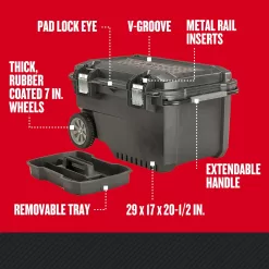 CRAFTSMAN 29-in Black Plastic Wheels Lockable Tool Box