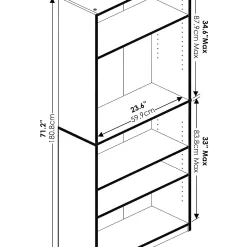 FURINNO JAYA Simply Home 5-Shelf Bookcase, 5-Tier, Espresso