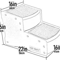Pet Gear Easy Step II Pet Stairs, 2 Step for Cats/Dogs up to 150 Pounds, Portable, Removable Washable Carpet Tread, No Tools Required, Available in 5 Colors
