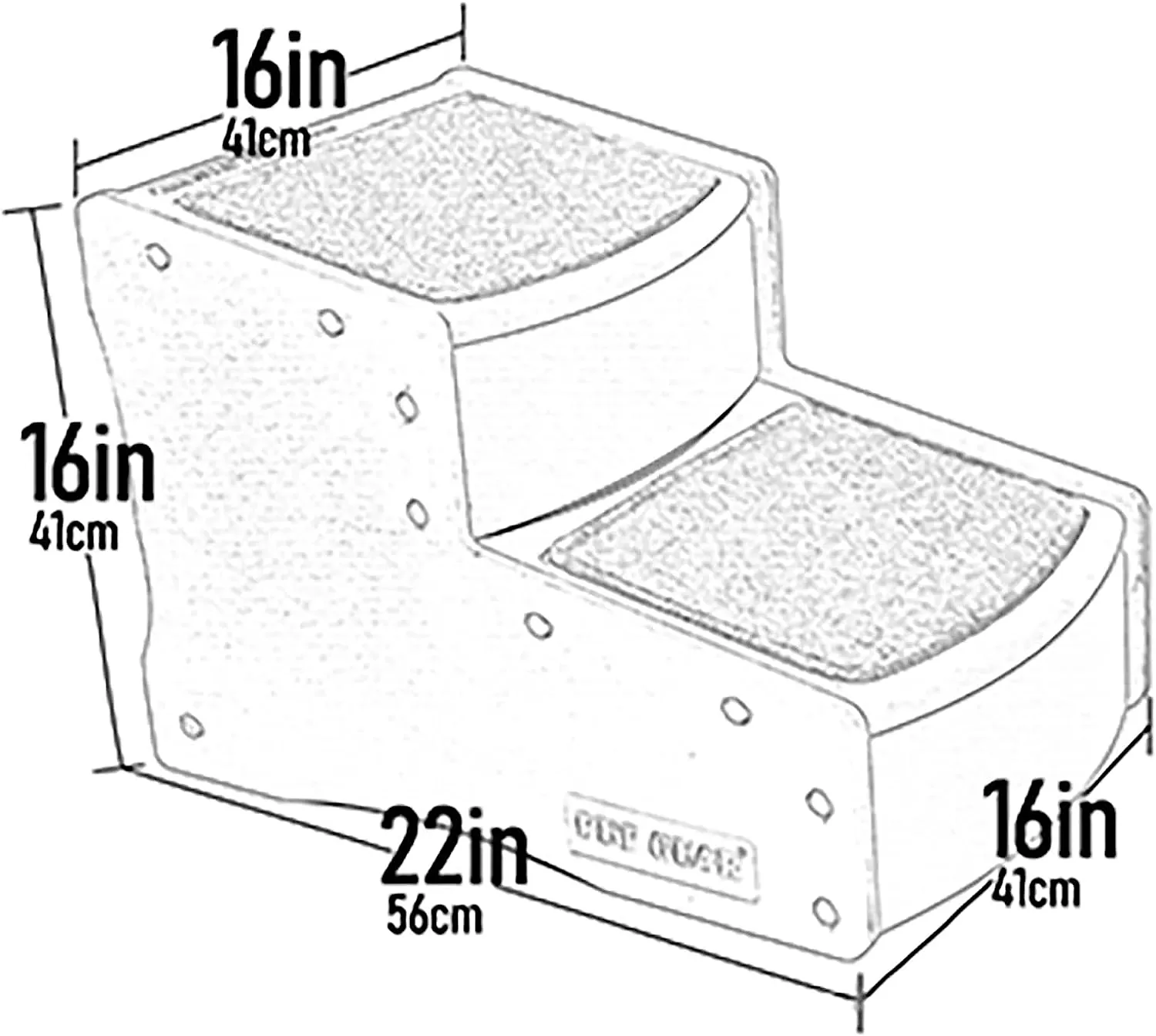 Pet Gear Easy Step II Pet Stairs, 2 Step for Cats/Dogs up to 150 Pounds, Portable, Removable Washable Carpet Tread, No Tools Required, Available in 5 Colors