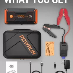 Powrun P-ONE Jump Starter, 2000A Portable Jump Box - Car Jump Starter Battery Pack