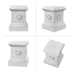 TOETOL Garden Outdoor Statues Classic Plinth Sculptures Decor Base Riser 16.7" Magnesium Oxide Stone Grey Yard Patio Deck Home Hallway Sculpture