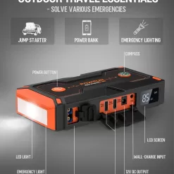 Powrun P-ONE Jump Starter, 2000A Portable Jump Box - Car Jump Starter Battery Pack