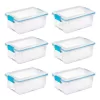 Sterilite Corporation 6-Pack Small 3-Gallons (12-Quart) Clear Weatherproof Tote with Latching Lid