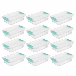 Sterilite Corporation 12-Pack Clip Boxes Small 0.47-Gallons (1.88-Quart) Clear Tote with Latching Lid