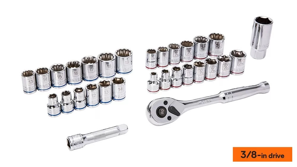 Kobalt 129-Piece Standard (SAE) and Metric Polished Chrome Mechanics Tool Set with Hard Case