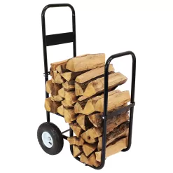 Sunnydaze Decor 43-in x 21.5-in x 26-in Steel Wood Cart