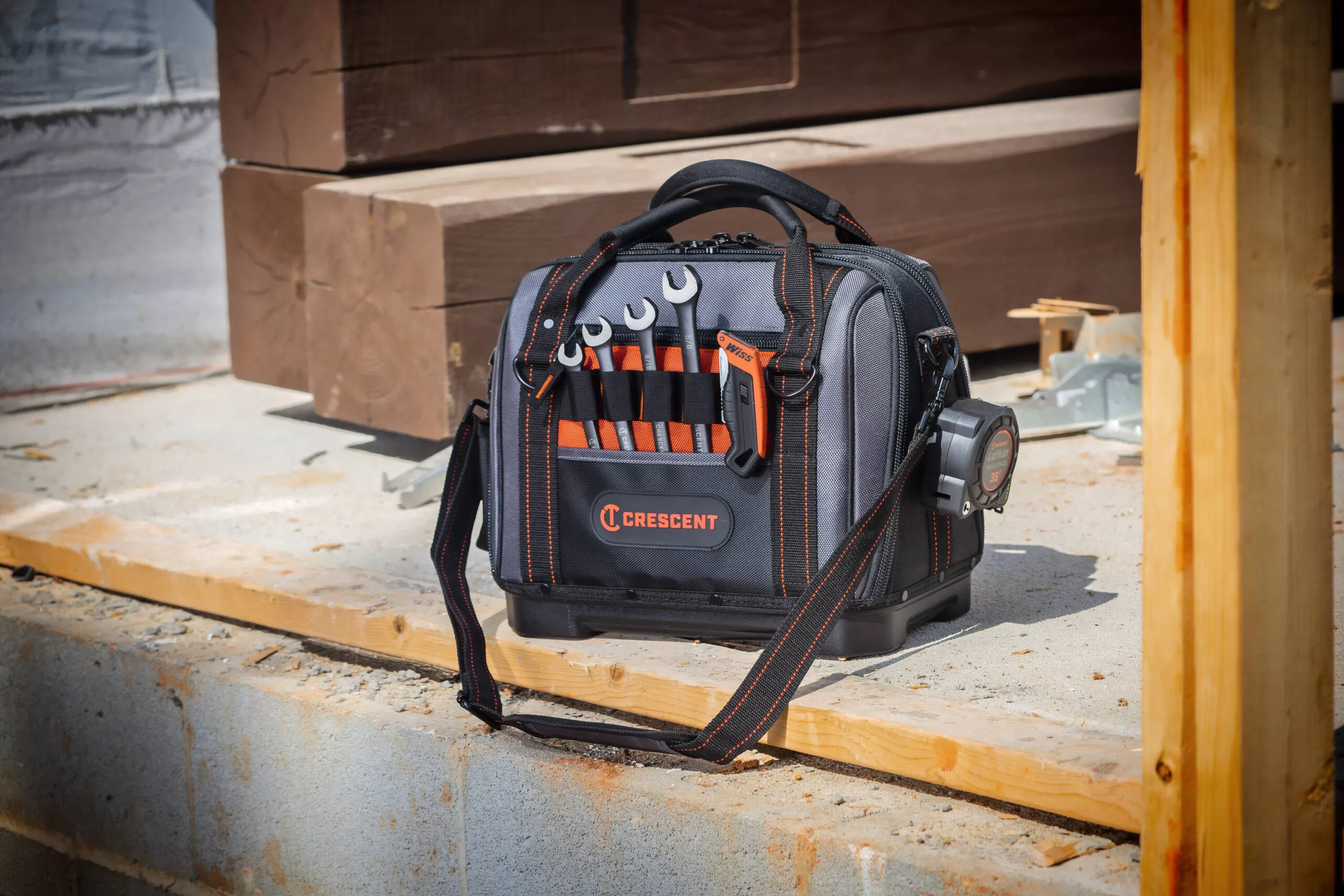 Crescent Rawhide, Black and Gray Polyester 14-in Zippered Tool Bag