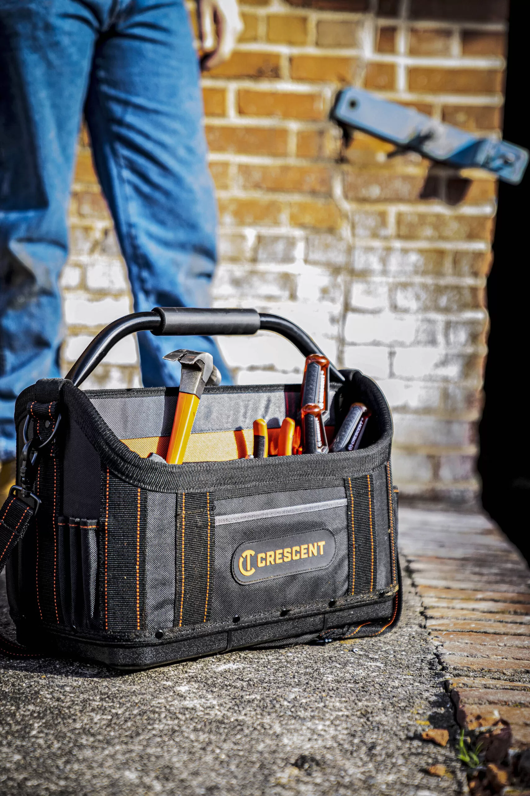 Crescent Rawhide, Black and Gray Polyester 17-in Tool Tote
