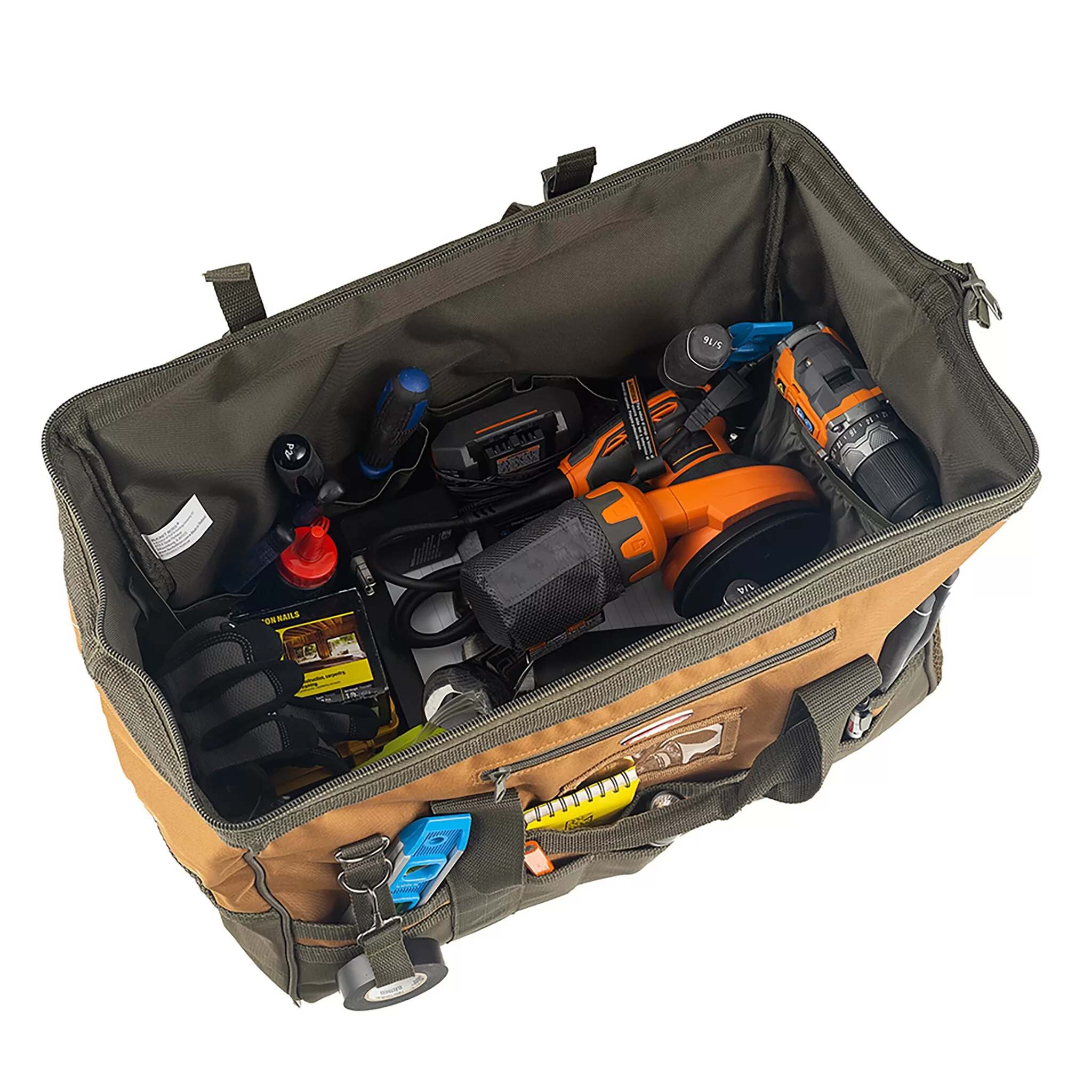 Bucket Boss GATEMOUTH 20 Brown Polyester 20-in Zippered Tool Bag
