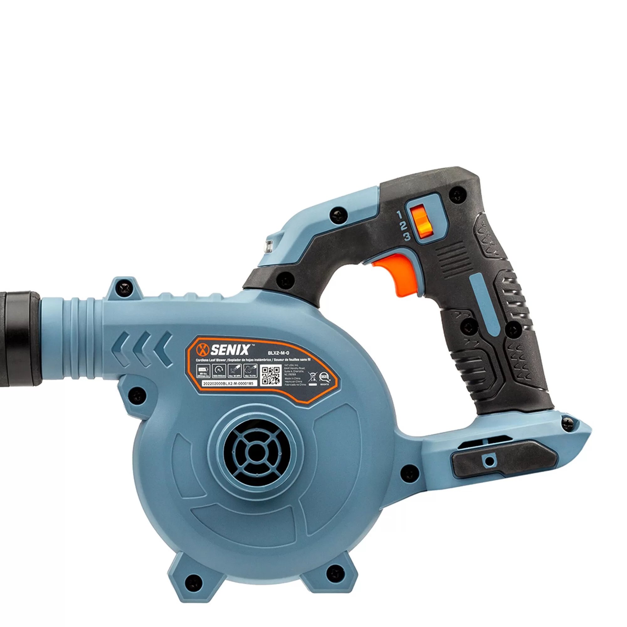 SENIX X2 20-volt Max 75-CFM 180-MPH Battery Handheld Leaf Blower 2.5 Ah (Battery and Charger Not Included)