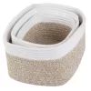 Home-Complete 3-Pack 12-in W x 5.5-in H x 8.5-in D Brown Cotton Collapsible Stackable Basket