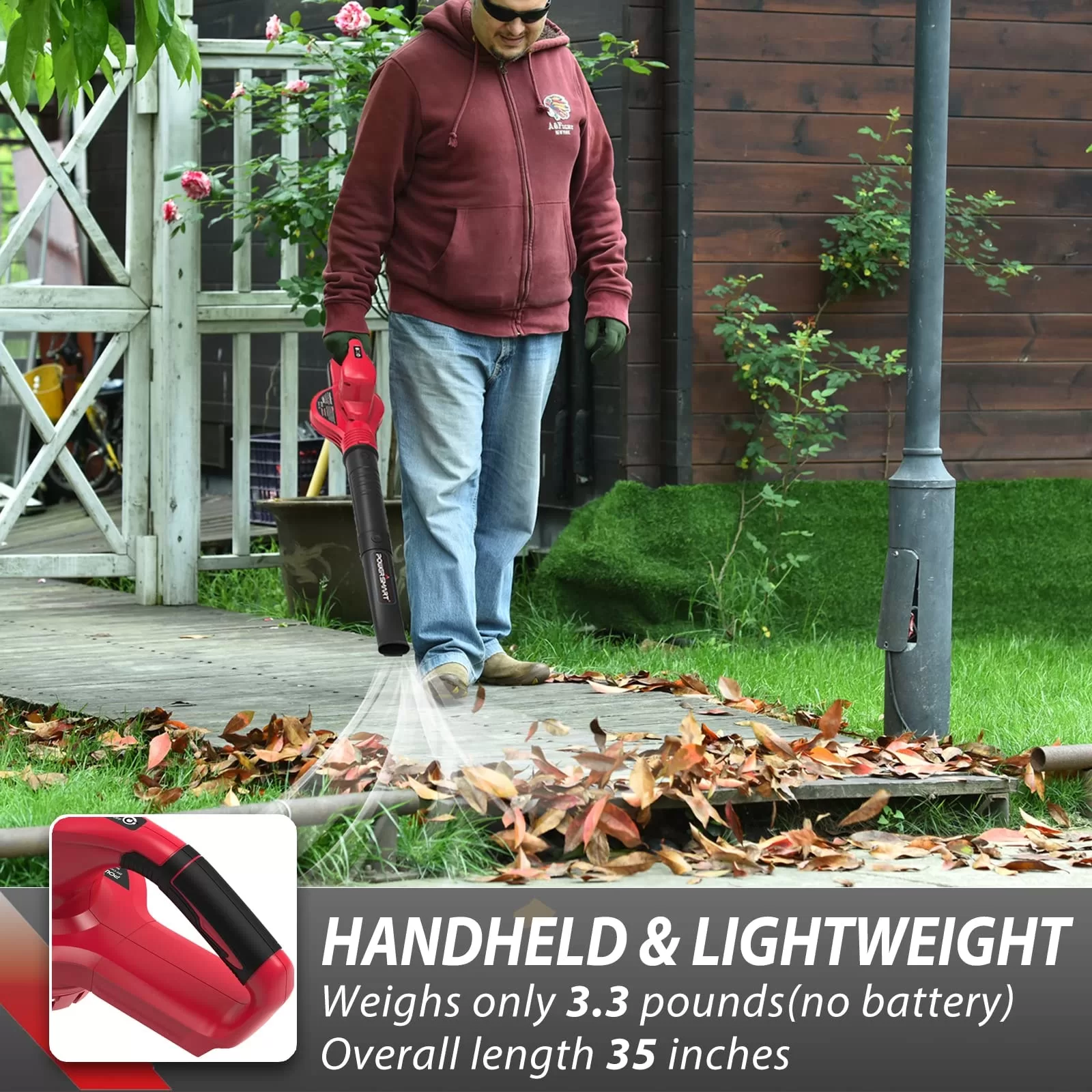 PowerSmart 20-volt 320-CFM 150-MPH Battery Handheld Leaf Blower 2 Ah (Battery and Charger Included)