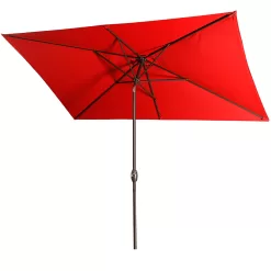 CASAINC 10-ft Red Crank Market Patio Umbrella
