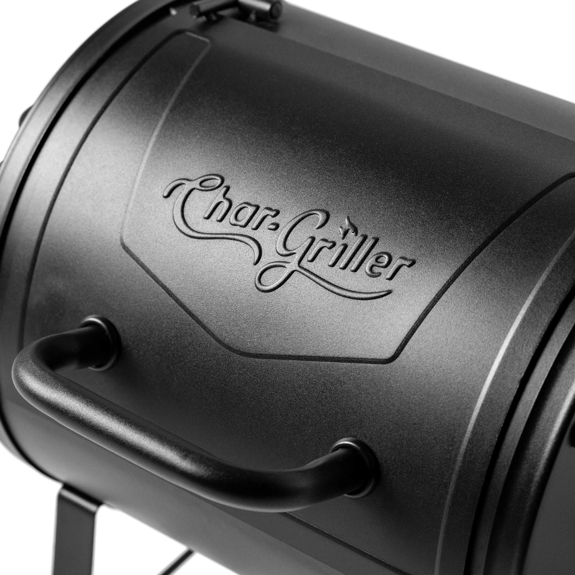 Char-Griller Portable Charcoal Grill and Side Fire Box 17-in W Black Barrel Charcoal Grill
