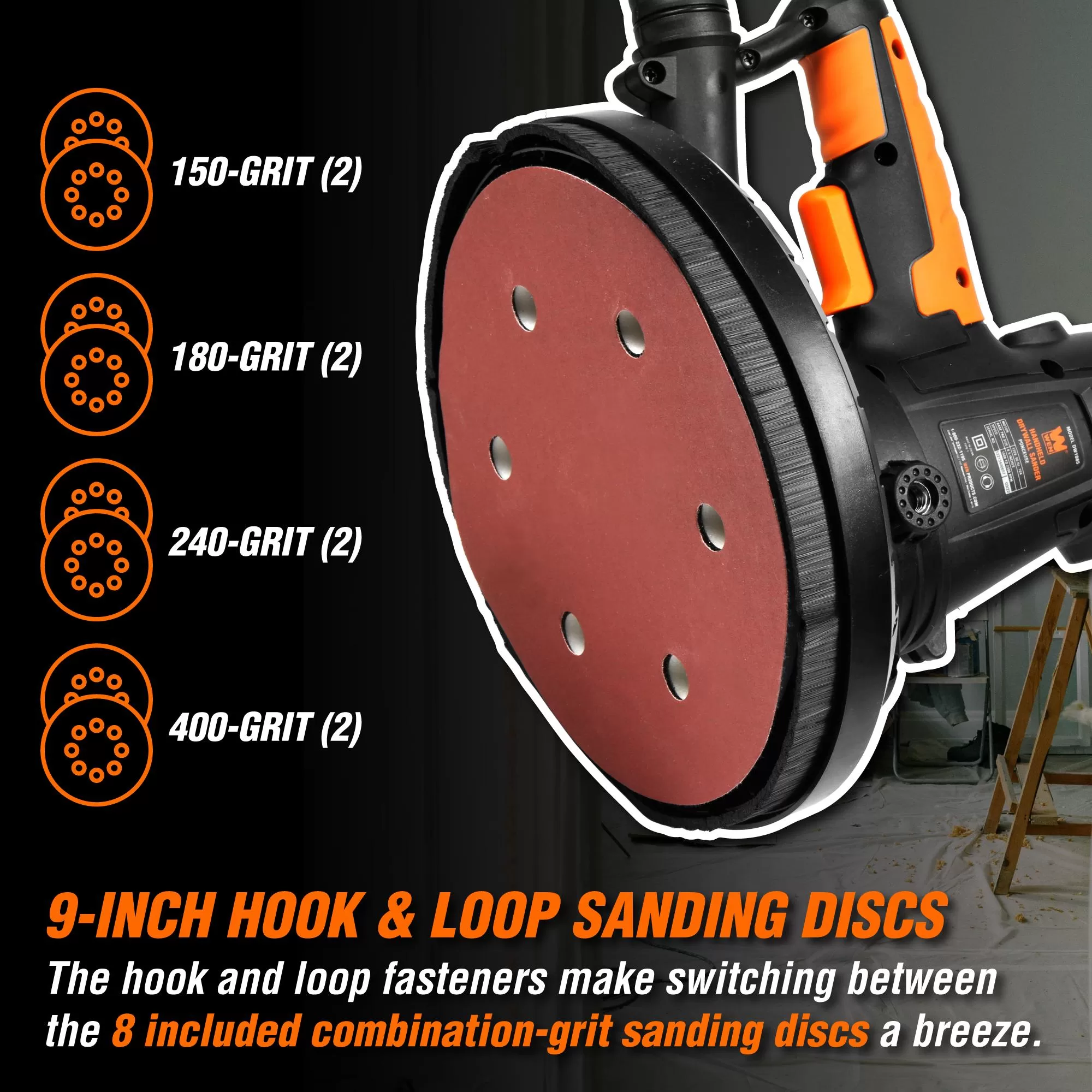 WEN 120-Volt Corded Drywall Sander with Dust Management