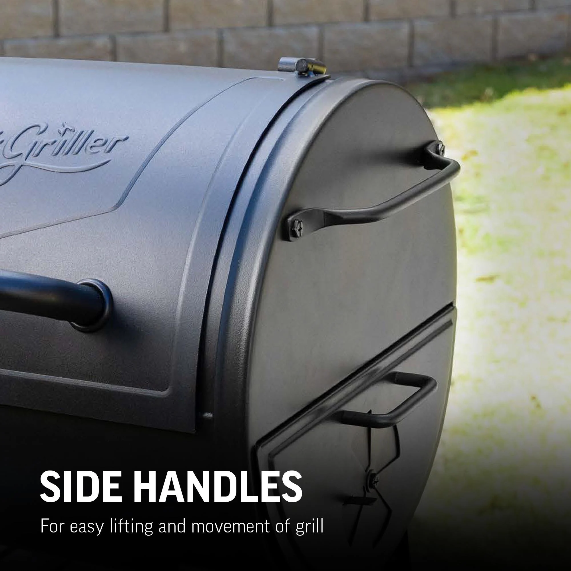 Char-Griller Portable Charcoal Grill and Side Fire Box 17-in W Black Barrel Charcoal Grill