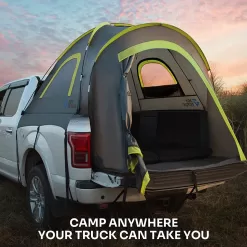 JoyTutus Pickup Truck Tent, Waterproof PU2000mm Double Layer for 2 Person, Portable Truck Bed Tent, 5.5'-6' Camping- Gray Green