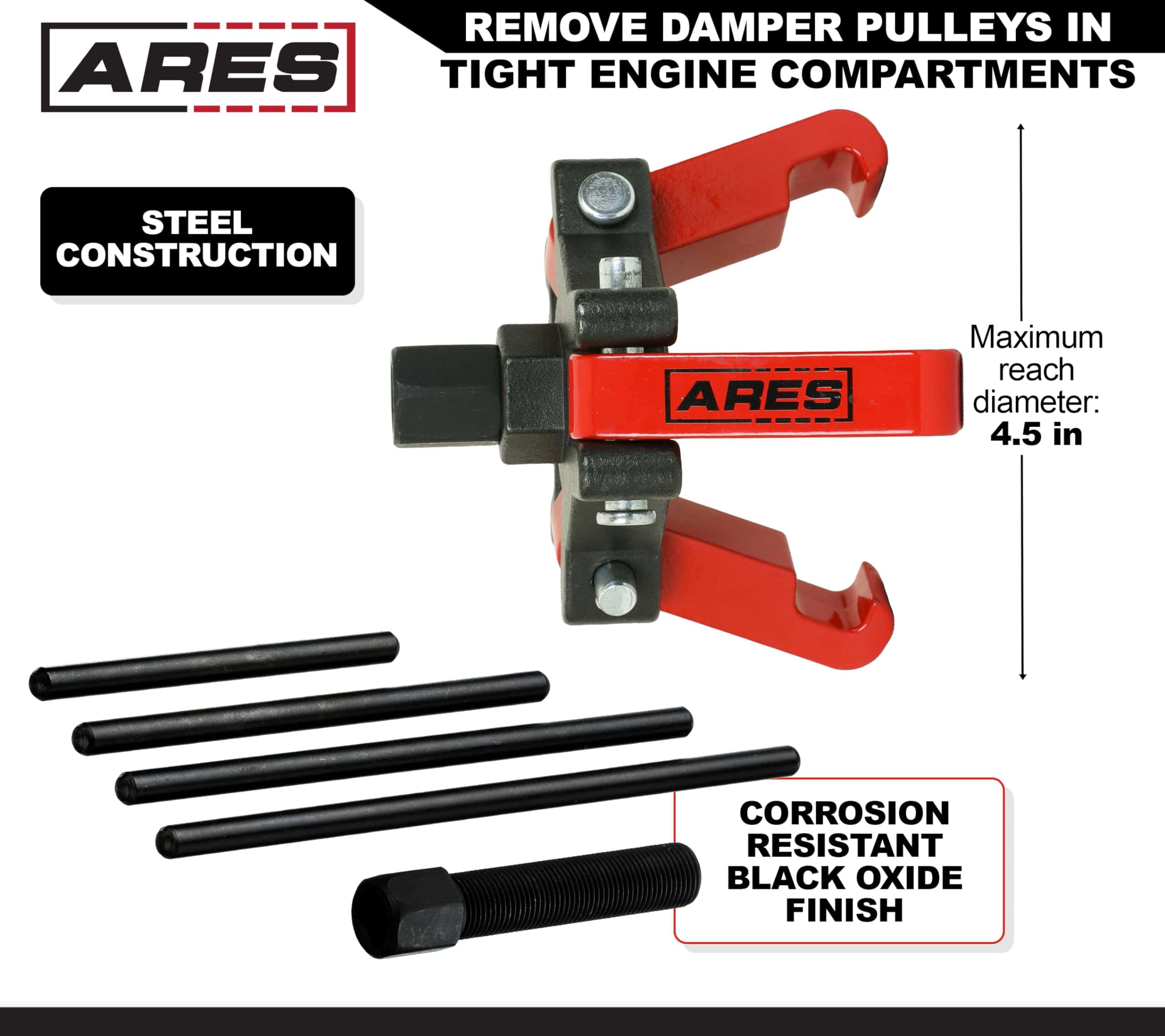 ARES 71002 - Harmonic Balancer Puller Set - Storage Case Included - Image 6