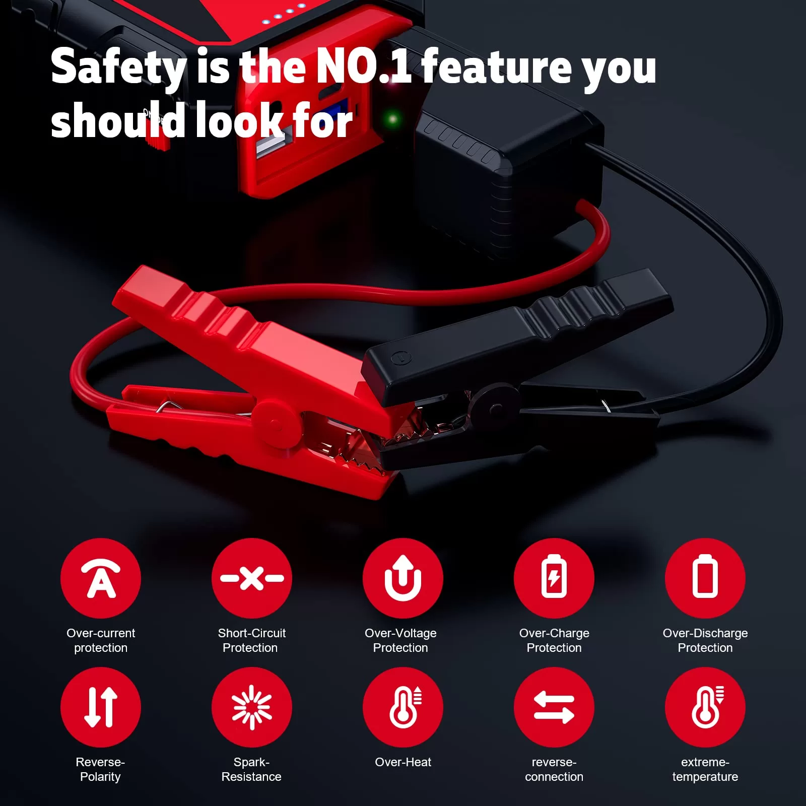 Povasee Jump Starter 3000A Peak Jump Starter Battery Pack, 12V Jump Box for Car Battery up to 10L Gas or 8L