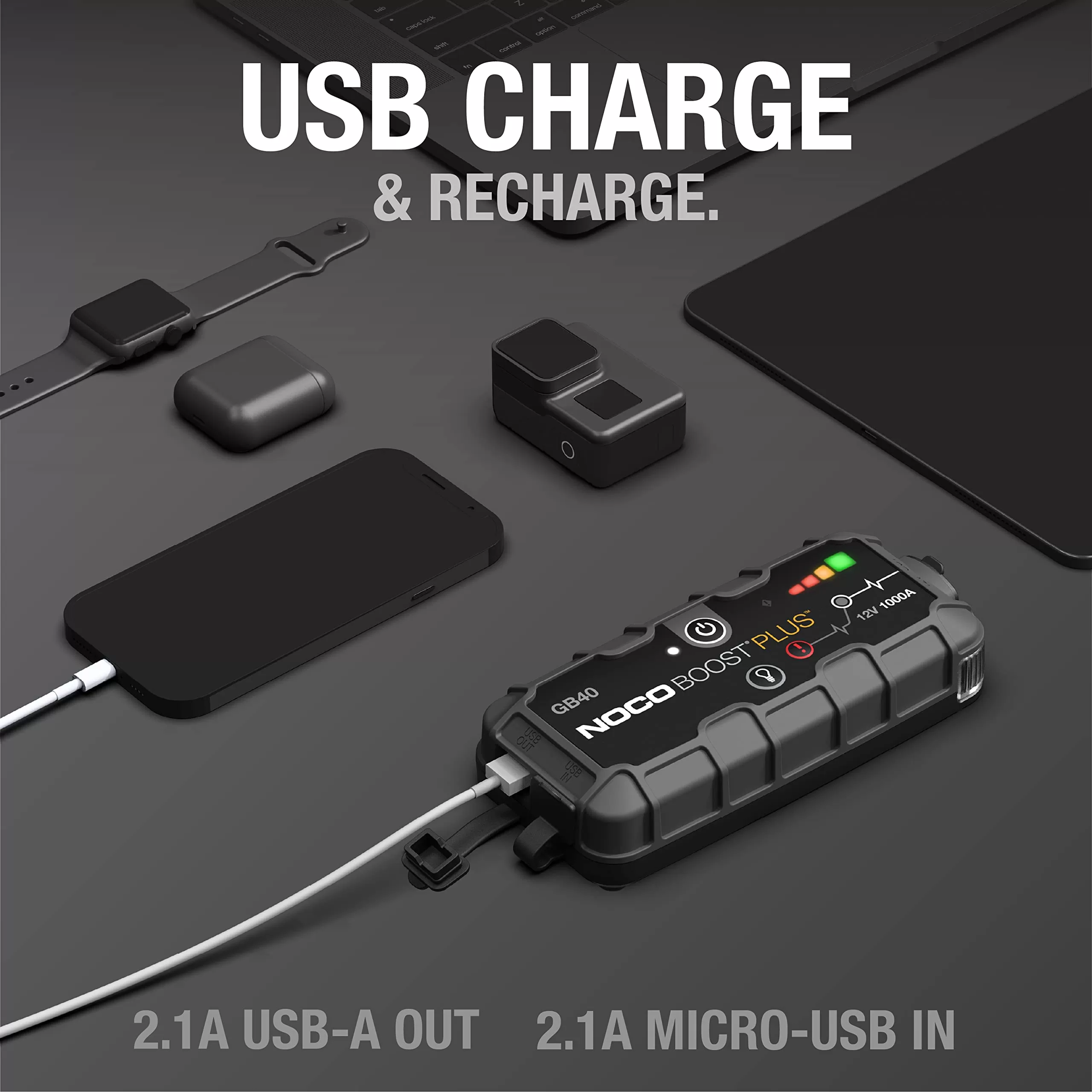 NOCO Boost Plus GB40 1000A UltraSafe Car Battery Jump Starter, 12V Jump Starter Battery Pack