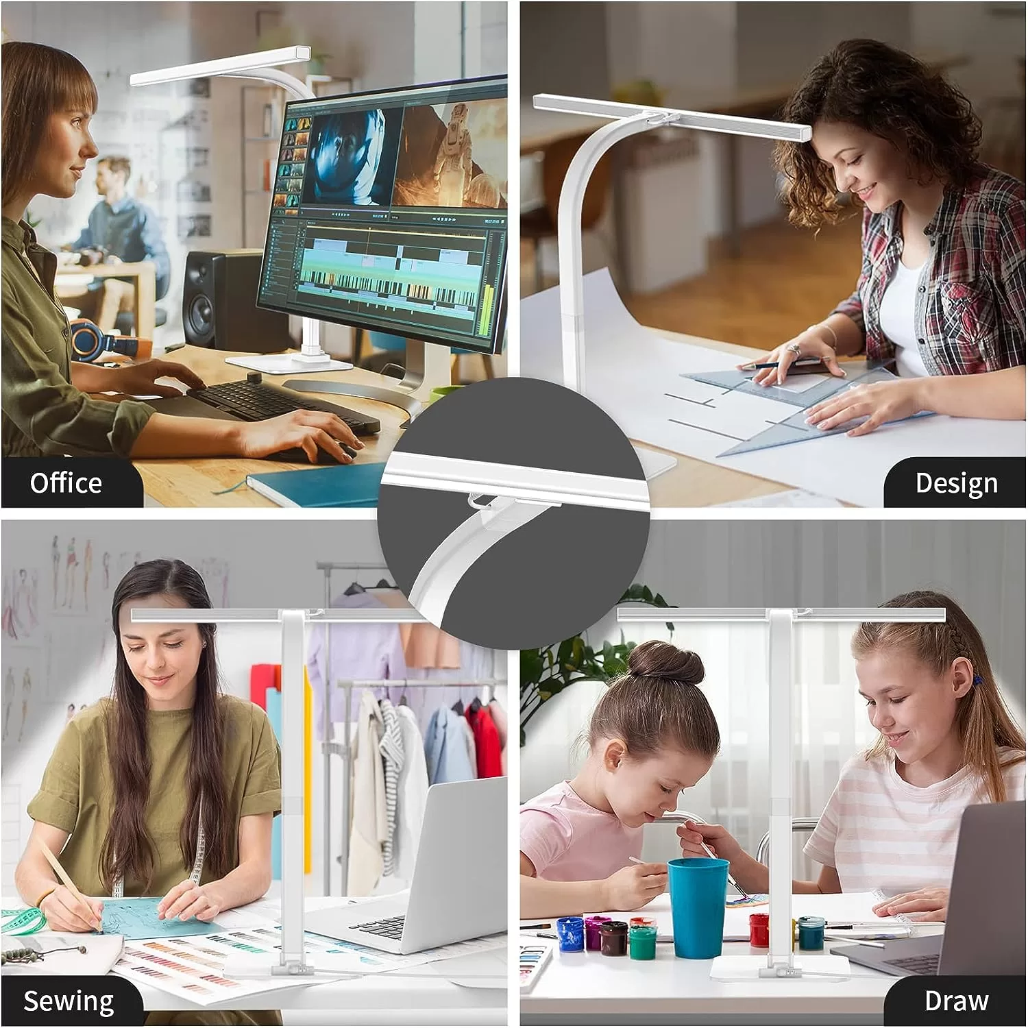 EppieBasic Led Desk Lamp, Architect Desk Lamps for Home Office - White