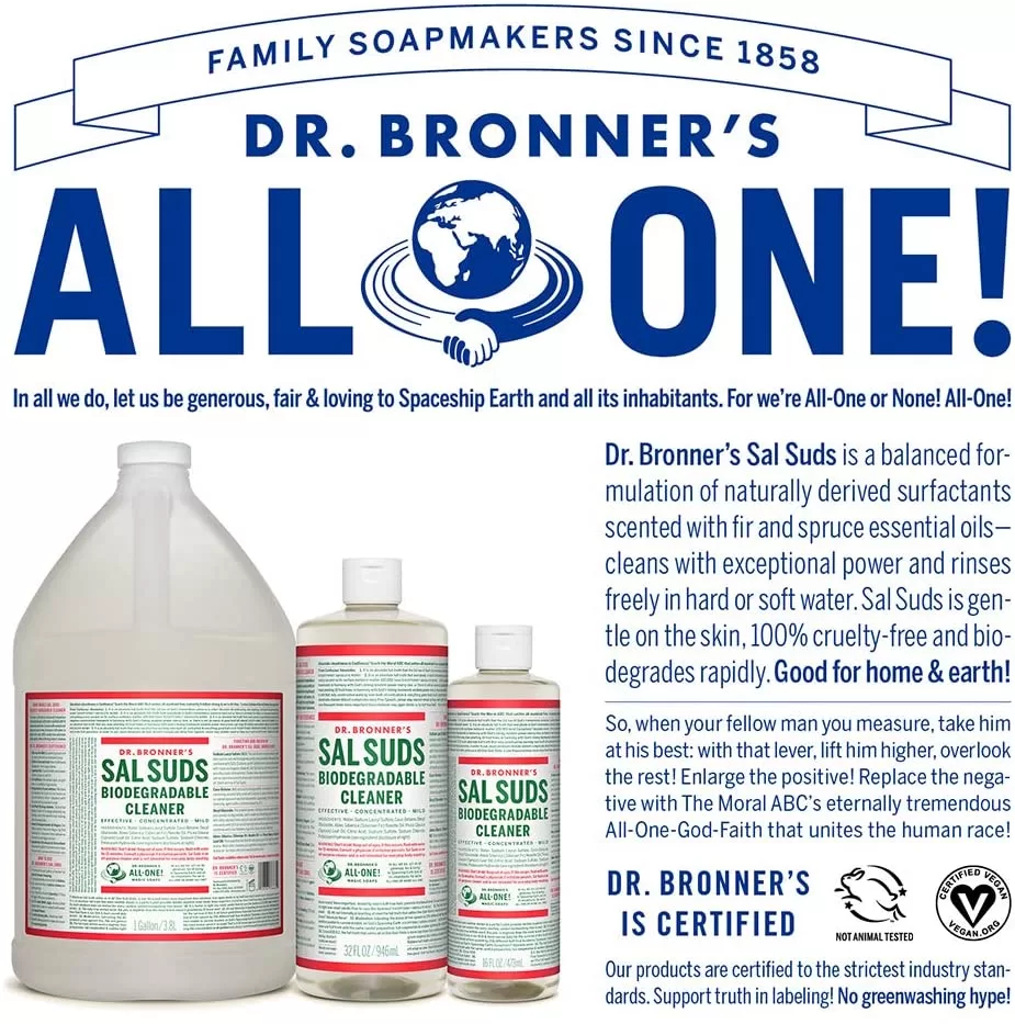 Dr. Bronner's - Sal Suds Biodegradable Cleaner (32 Ounce, 2-Pack)