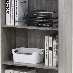 Furinno Basic 3-Tier Bookcase Storage Shelves, French Oak Grey