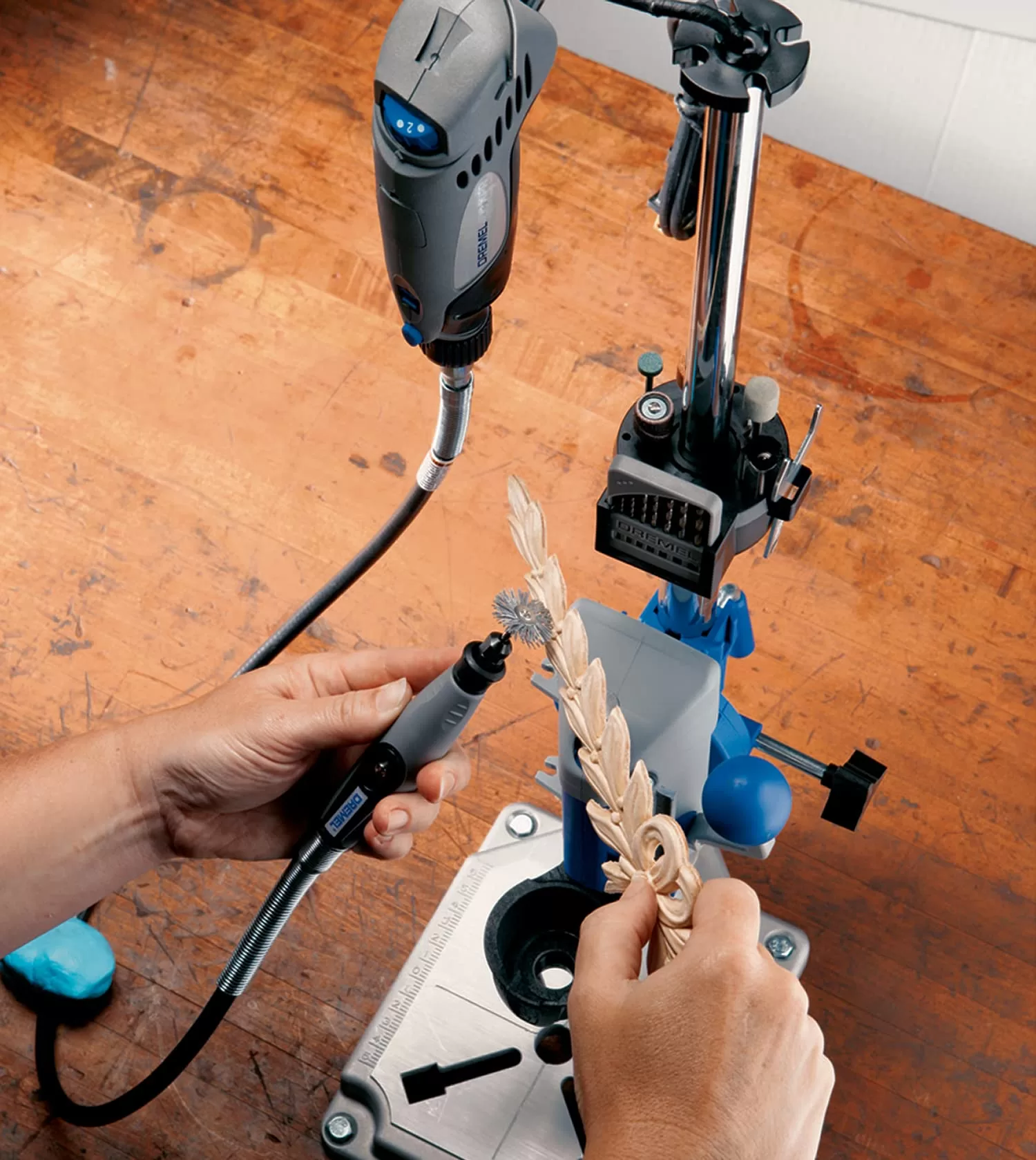 Dremel Drill Press Rotary Tool Workstation Stand with Wrench - Image 11