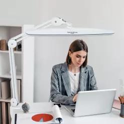 Bemelux Task Lamp with Clamp, Bright 117PCS LEDs, 23 Inch Lamp Head Work Lamp(White)