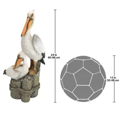 Design Toscano QL56458 Coastal Decor Ocean's Perch Pelicans Garden Bird Statue