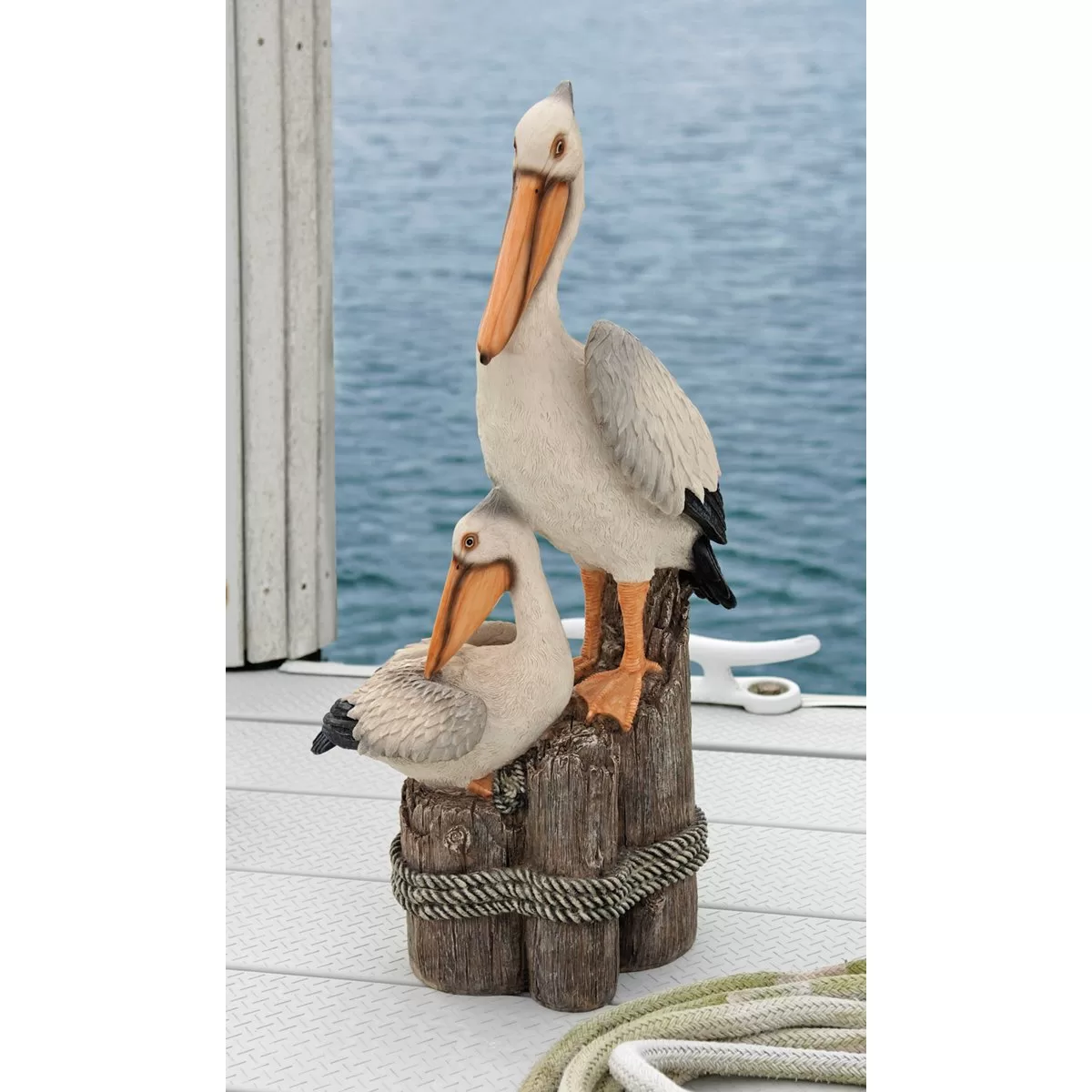 Design Toscano QL56458 Coastal Decor Ocean's Perch Pelicans Garden Bird Statue