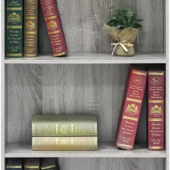 Furinno Basic 3-Tier Bookcase Storage Shelves, French Oak Grey