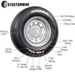 2-Pack Dually Dual Silver Grey Trailer Wheel Rim 16 Inch 16X6 8 Lug On 6.5 Inch