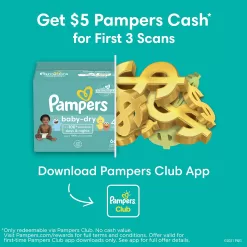 Pampers Baby Dry Diapers Size 0, 104 count - Disposable Diapers