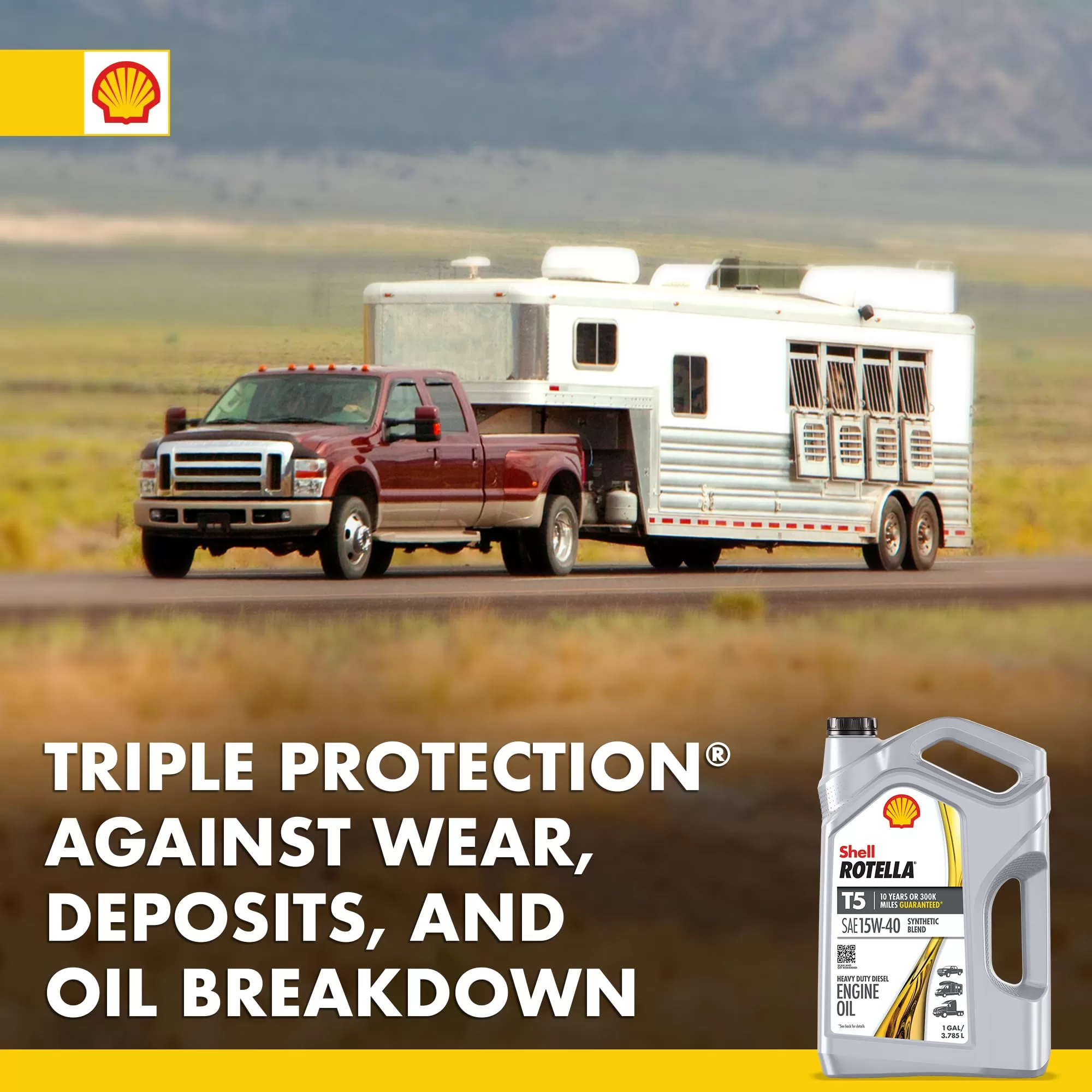 Shell Rotella T5 Synthetic Blend 15W-40 Diesel Engine Oil (1 Gallon, Case of 3) - Image 3