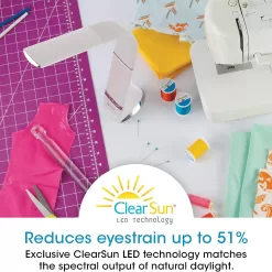 OttLite Recharge LED Desk Lamp with ClearSun LED Technology for Home, Reading, Office & College Dorms - White