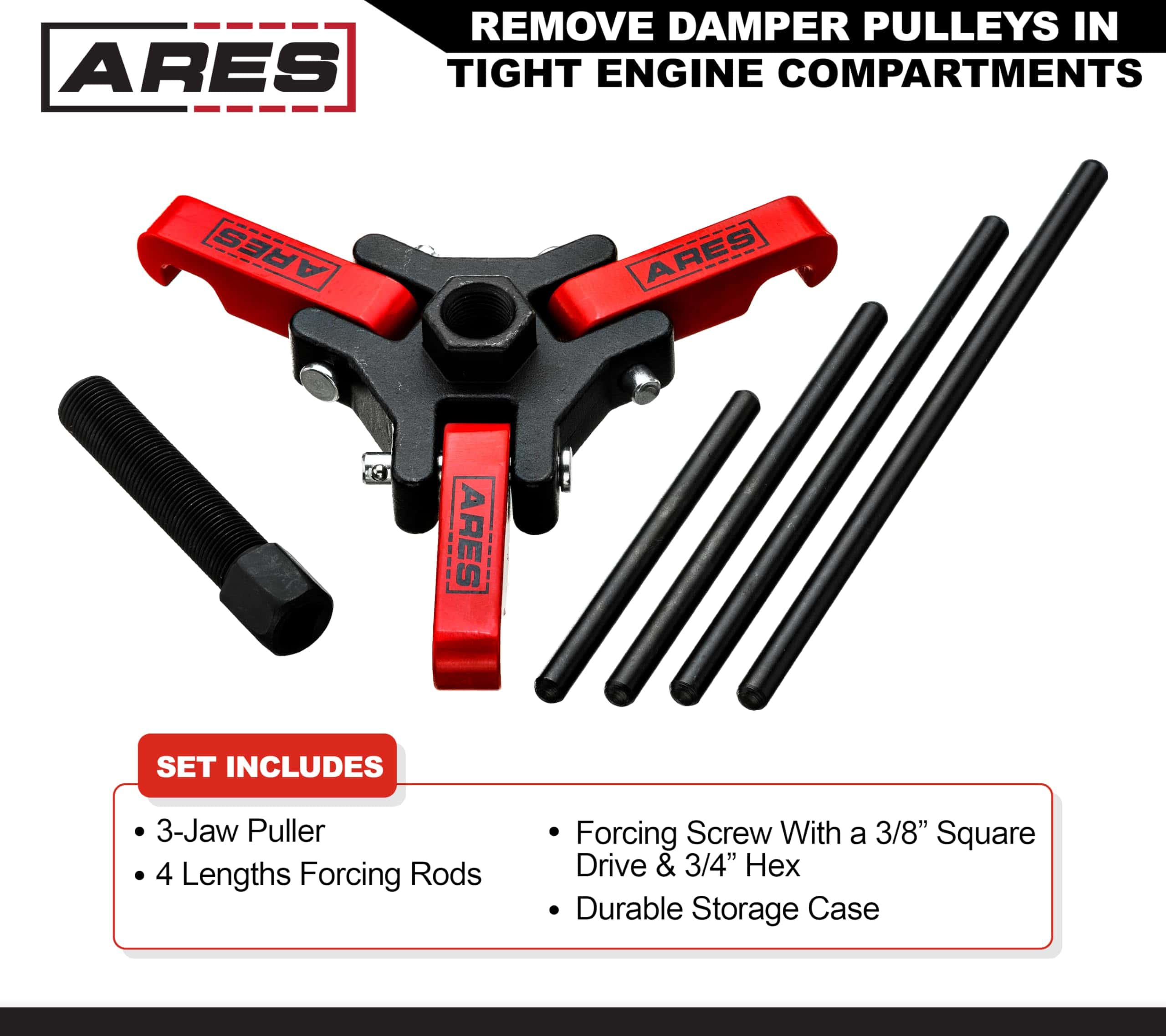 ARES 71002 - Harmonic Balancer Puller Set - Storage Case Included - Image 7