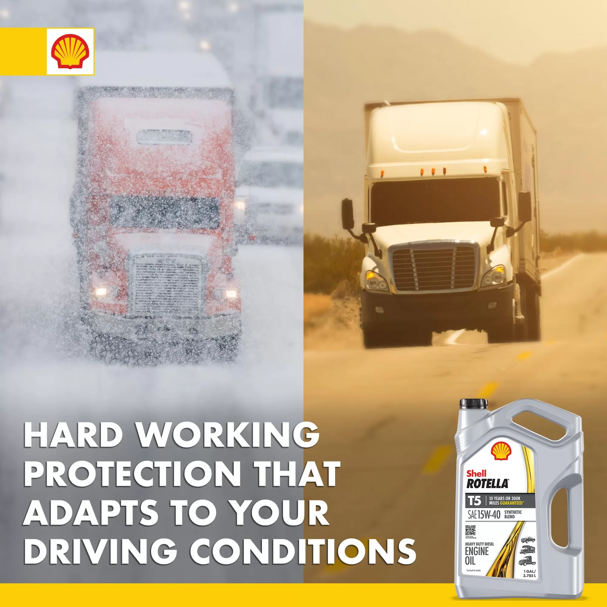 Shell Rotella T5 Synthetic Blend 15W-40 Diesel Engine Oil (1 Gallon, Case of 3) - Image 4