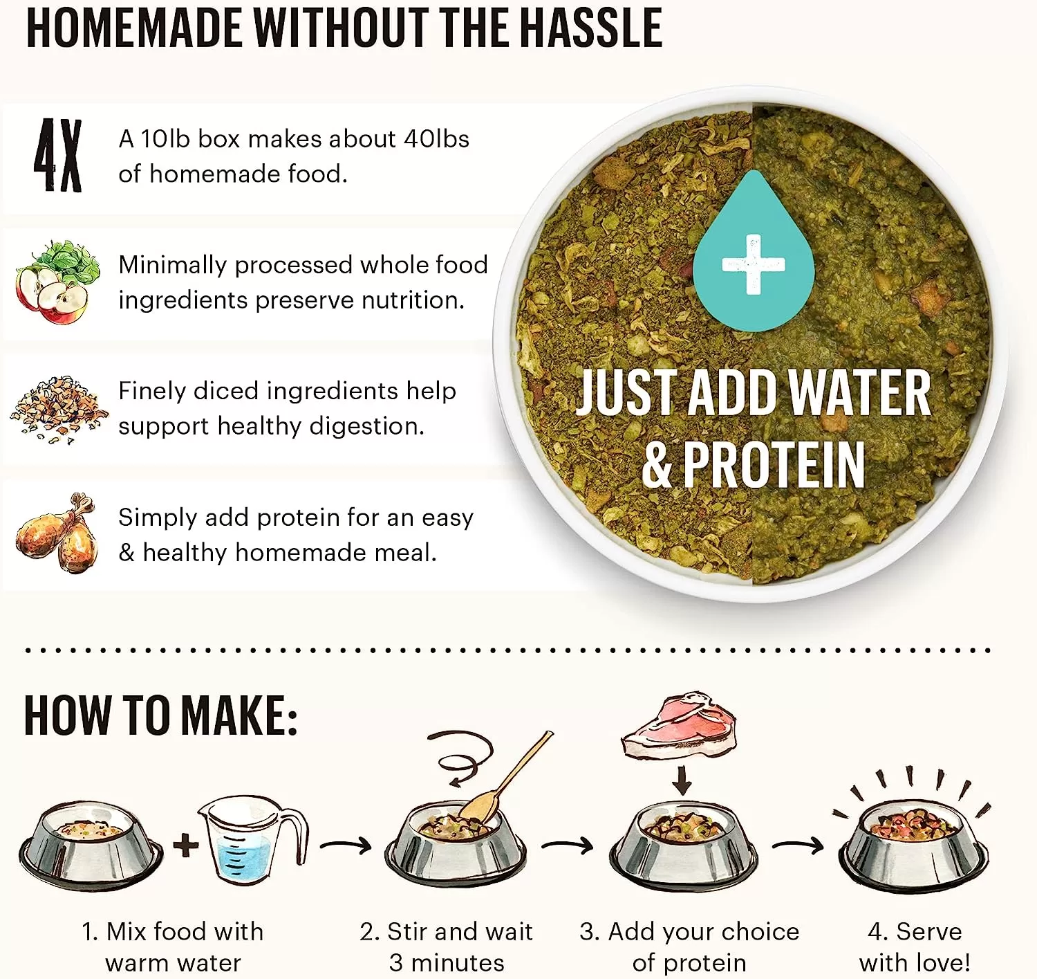 The Honest Kitchen Dehydrated Grain Free Fruit & Veggie Base Mix Recipe Dog Food, 7 lbs.