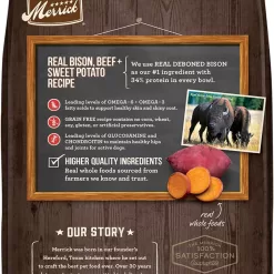 Merrick Grain Free Real Bison, Beef & Sweet Potato Recipe Dry Dog Food, 22 lbs.