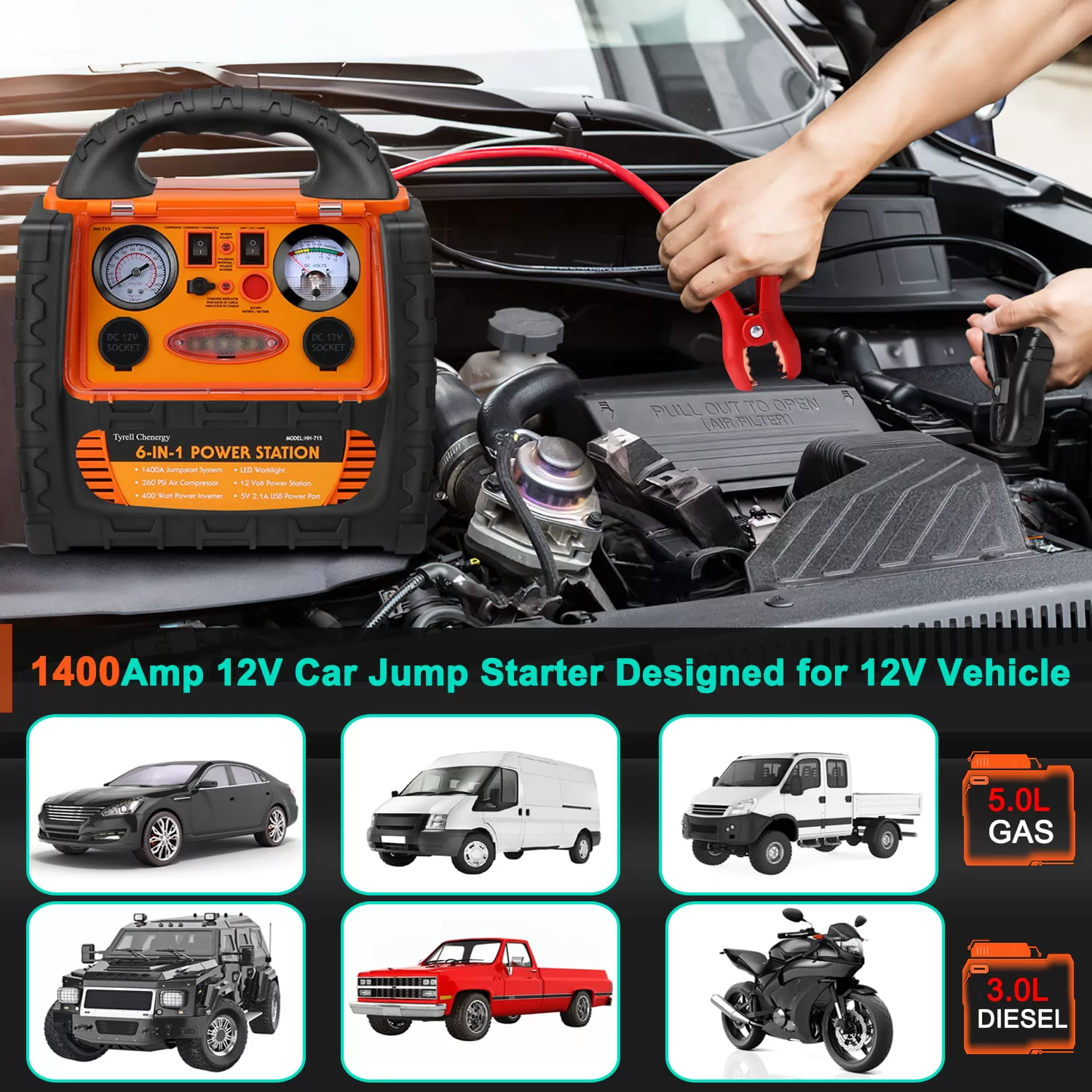 Tyrell Chenergy 1400 Amp Portable Power Station