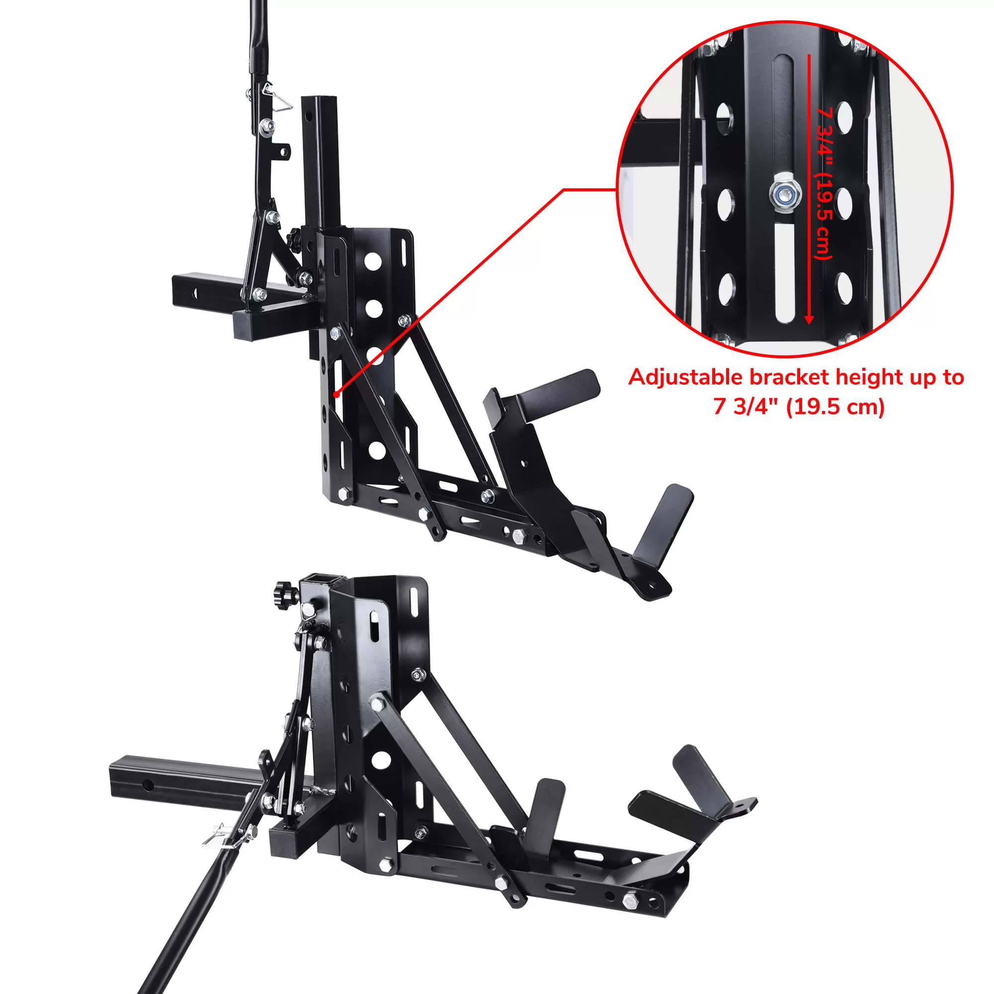 Yescom 800lb Motorcycle Trailer Hitch 2" Tow Receiver Scooter Carrier Steel Hauler Hitch Mount Rack