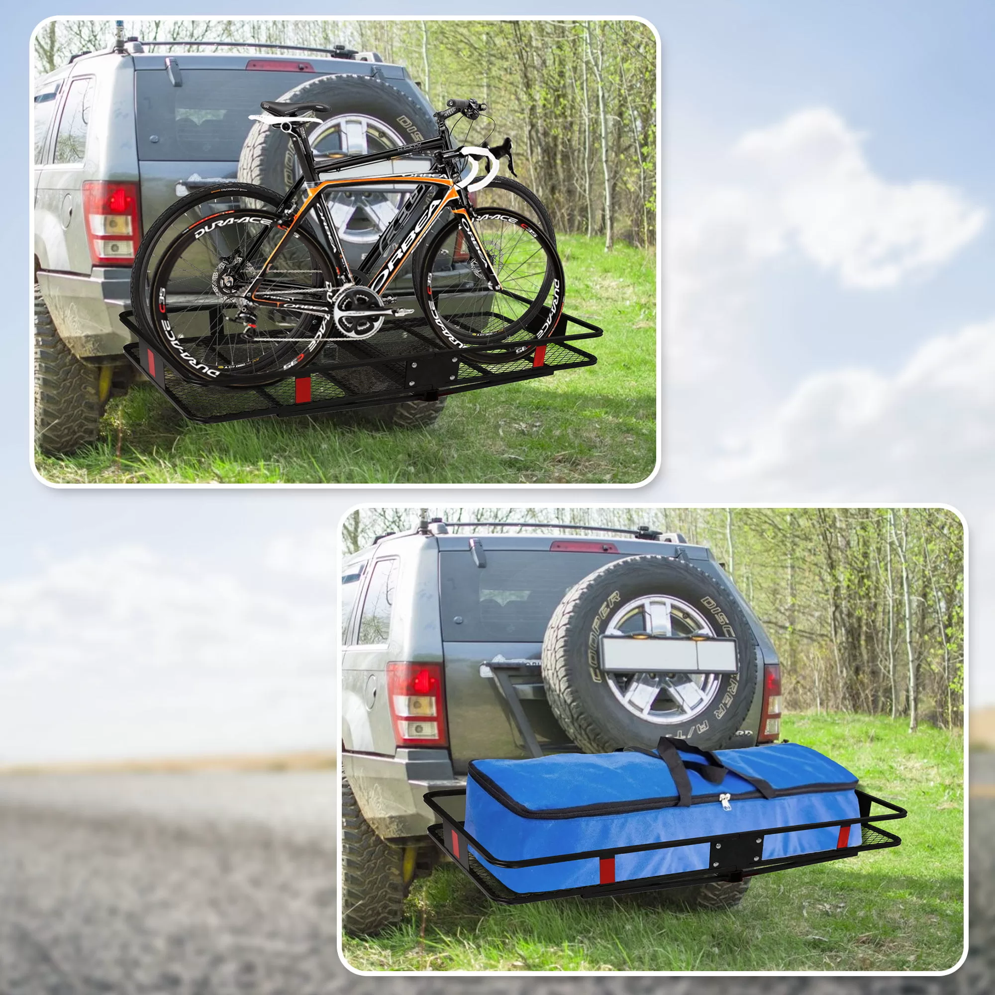 Karmas Product 500 Lbs. Capacity Folding Hitch Mount Cargo Carrier 60’’ x 24’’ x 6.5’’