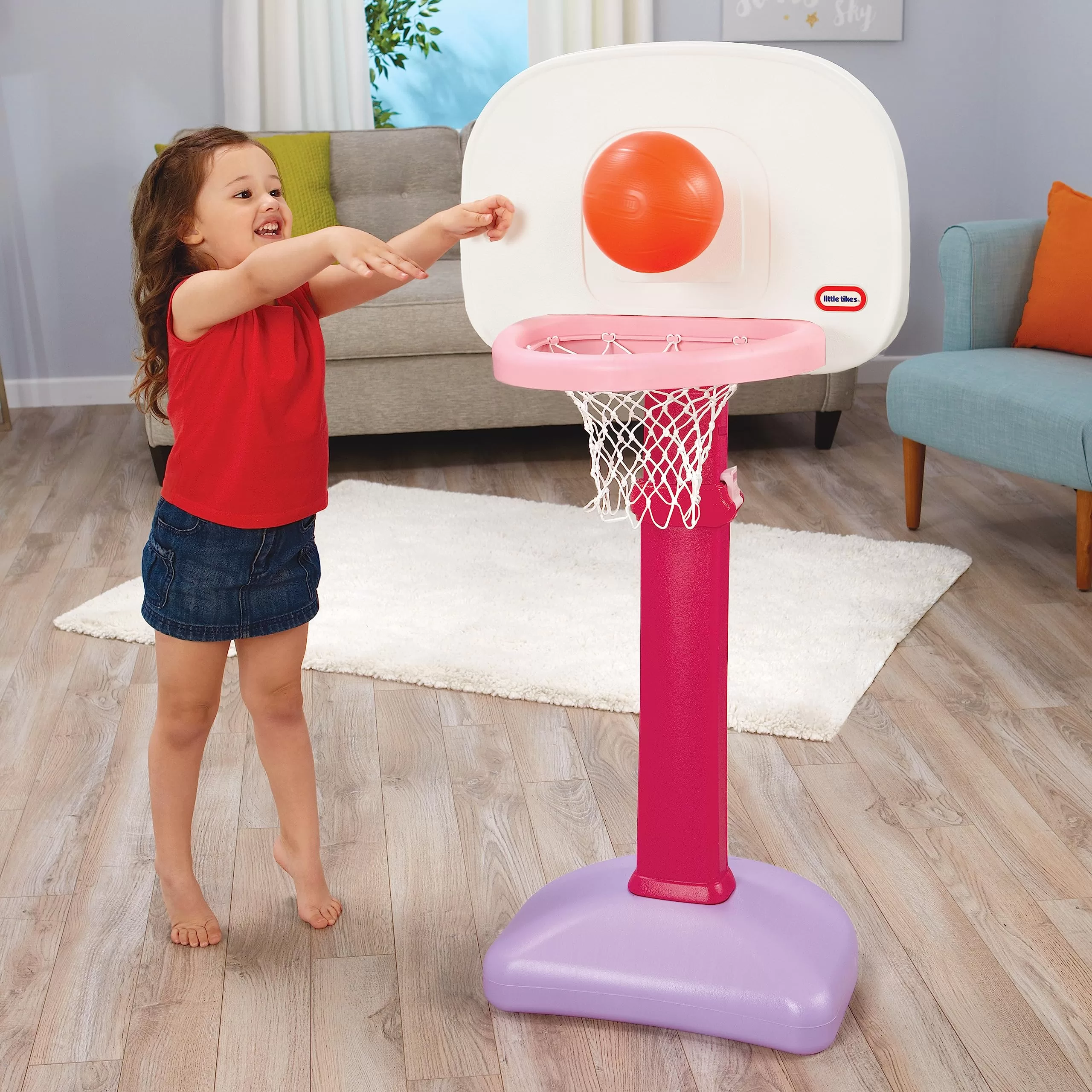 Little Tikes Easy Score Basketball Set, Pink, 3 Balls - Image 2