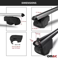 Fits Lexus UX200 UX250h 2019-2023 Roof Rail Rack Cross Bars Alu Luggage Carrier
