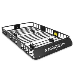 Arksen 64" Universal Black Roof Rack Cargo with Extension Car Top Luggage Holder Carrier Basket SUV