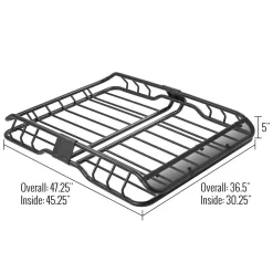 Heavy Duty Vehicle Roof Cargo Basket with Wind Fairing