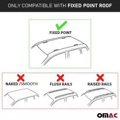Roof Racks fits Kia Soul 2020-2022 Cross Bars Luggage Carrier Black Set