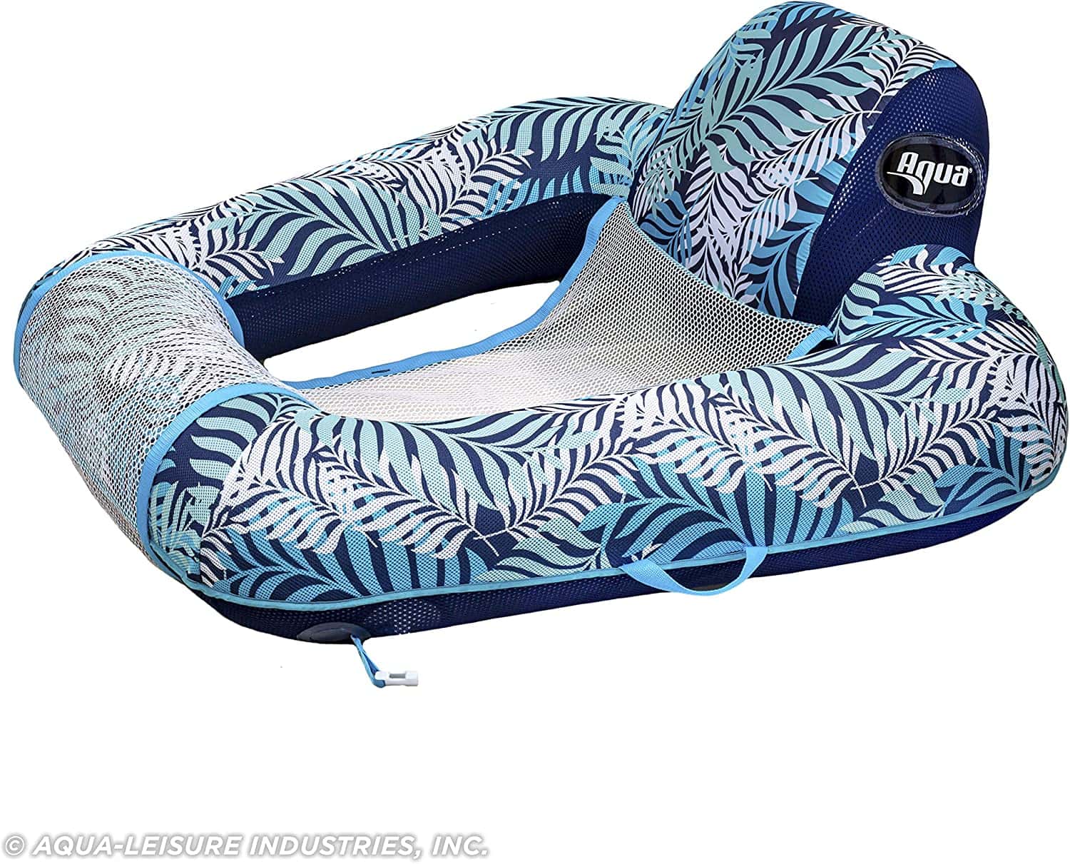 AQUA Zero Gravity Pool Chair Lounge, Inflatable Pool Chair, Adult Pool Float, Heavy Duty, Blue Fern